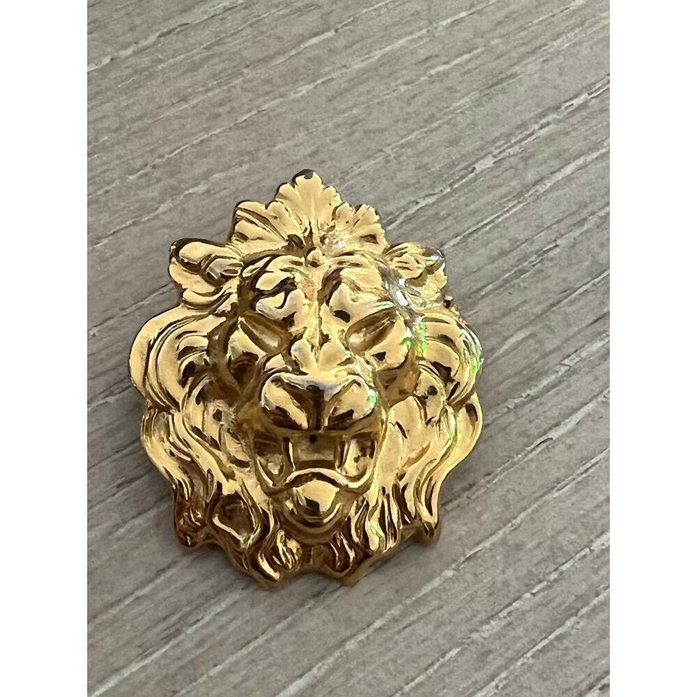 Vintage Roaring LION Head Heavy Gold Plated